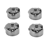 Bewinner Industrial Stainless Steel Bobbin Case for Lockstitch Sewing Machine, Set of 4 Bobbin Cases with Spring Plates, Reliable Parts for High Speed Sewing