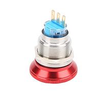 Bewinner IP65 22mm Emergency Stop Push Button Switch, Self-Locking Mushroom Head Switch, 6 Pin ON/Off, Aluminum Alloy & Stainless Steel, 5A Electrical Life 500K Cycles (tripod)