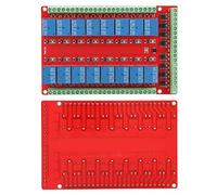 Bewinner Isolated 16 Channel Relay Module 24V DC, High/Low Level Actuator Interface Board 5mA Optocoupler, 10A Control Capability Power Relay with Reverse Protection for Industrial (DC12V)