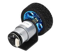 Bewinner JGB37-520 Encoder Motor Set, 12V DC Gear Motor with Wheel & Bracket for Balance Car, Smart Car, CW CCW Shaft, 6mm D Shaft, Multiple Gear Ratios, High Torque, Low (76RPM)