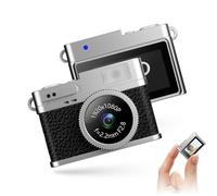 Bewinner Keychain Camera Retro Digital - 1080P Video Mini Portable Camera, 2MP Photos, 0.96in Screen Retro Digital Camcorders with 6 Filters and LED Flash (Black)