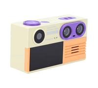 Bewinner Keychain Digital Camera, 4K UHD Video, 64MP Photos, 1/1.8 Inch CCD Sensor, Dual Rear Lens, 18-55mm Fixed Focus, 21 Filters, 600mAh Rechargeable Travel Vlog Camera, Orange