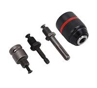 Bewinner Keyless Drill Chuck Self Tightening 1/2in 2-13mm Clamping Range, Impact Wrench Drill Chuck, Round 58mm Length, Premium Alloy Material (Round 58mm Length)