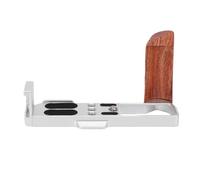 Bewinner L Shape Handle Grip for G7X II G7X III Camera, Arrow Storage Case Arca Plate L Bracket Holder with 1/4" Screw, Aluminum Alloy & Rosewood Hand Grip (Silver)