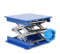 Bewinner Lab Lifting Platform 100x100mm Scissor Jack Stand, Blue Electroplated Aluminum Laboratory Lifting Rack, 5kg Max Load, Height Adjustable 16cm, Resistant Lab Jack Lifter