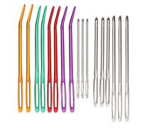 Bewinner Large Eye Blunt Yarn Needles, Aluminum Bent Tip Tapestry Needles for Knitting Sewing, Stainless Steel Anti-Rust Weaving with Storage Bottle