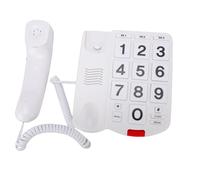 Bewinner Large Key Corded Landline Phone for Seniors, 110dB Loud Ringer with Flashing Indicator, 3 One-Touch Speed Dial Buttons, Redial Function, Easy-to-Read Big Buttons (White)
