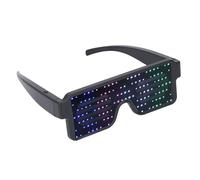 Bewinner LED Glowing Glasses USB Rechargeable, Dynamic 4 Colorful Light Up Luminous Glasses, Long Battery Life, Scratch Resistant ABS, for Party Halloween Nightclub