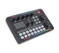 Bewinner Live Sound Card Audio Mixer, Live Streaming Sound Board with Lighting Effect for Podcast PC Recording Karaoke Gaming, Podcast Production Studio Equipment