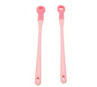 Bewinner Long Handle Foot Scrubber Brush with Toe Cleaner for Adults, 15.7 Inch Soft Silicone Brush Head for Shower, 2 Pcs Foot Cleaning Set for After Soak Daily Care (Pink)