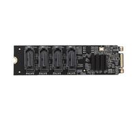 Bewinner M.2 to Serial ATA3.0 Adapter Card, ASM1166 M.2 to SATA Adapter Card, 4 Port PCIe 3.0 Expansion, 6Gbps per Port, Advanced Heatsink