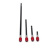 Bewinner Magnet Drill Bit Extended Bar Set 1/4 Inch Hex Arrow Storage Case Extended Bar for Impact Driver, 4 Pcs Screwdriver Bit Spacer Sleeve/Shaft Extender 2in 4in 6in 12in
