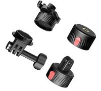 Bewinner Magnetic Suction Adapter 1-Click Quick Plug Base Mount for Panoramic Action Cameras- Lock Adapter Lightweight ABS Material/Black/3.2cm/3 Magnetic Bases, Easy Device Switching (#1)