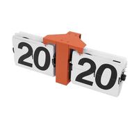 Bewinner Mechanical Flip Clock 24 Hour Digital Display, Vintage Automatic Flipping Desk Clock for Home Decor, Tabletop or Wall Mounted, White & Orange