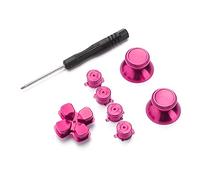 Bewinner Metal Thumbstick for Controller, Golden Aluminum Alloy Joystick Replacement, Ergonomic Grip Simulator with Screwdriver, Gamepad Button Accessory for Enhanced Gaming Experience (Rose Pink)