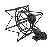 Bewinner Microphone Shock Mount, Adjustable Anti Vibration Mic Holder for Live Streaming, Recording, Studio, Compatible with 21mm Capacitive Microphones, Champagne Silver (Black)