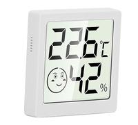 Bewinner Mini Digital Thermometer Hygrometer Room Humidity Gauge High Accuracy Indoor Thermometer with Magnet, Stand for Bedroom, Office, Greenhouse, Warehouse, Pink (White)