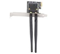 Bewinner Mini PCI-E to PCI-E Adapter with 2 Antennas, Desktop Express Wireless Card Converter for Half Size Mini WiFi Card, 3.5DB Antenna Gain, No Driver Required