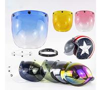 Bewinner Motorcycle Open Face Helmet Visor, Bubble Shield Visor,