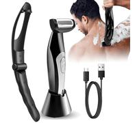 Bewinner Multi-fuctional Chest Back Shavers for Men, Wet Dry Use Back Extreme Reach Removable Handle Power Burst Body Trimmer