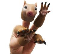Bewinner Novelty Finger Hand Puppet Toys Lifelike Animal Finger Puppet Set for Play - Washable and Safe for Kids - for Shows for Family Fun (squirrel)