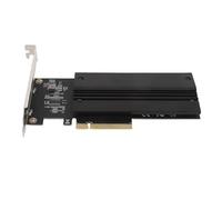 Bewinner NVMe PCIe Adapter Card 2 Port M.2 NVMe to PCIe 4.0 X8 Card with Aluminum Heat Sink, RAID, Hyper M.2 X8, LED Indicator, 80x22mm, 60x22mm, 42x22mm, 30x22mm, Gold Plated