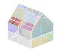 Bewinner Optical RGB Dispersion Glass Prism, Creative Cabin Shape Square Color Prism Optical Glass Lens, RGB Dispersion Crystal Window Suncatchers for Physics Teaching Art Indoor Home