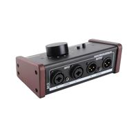 Bewinner Passive Monitor Controller with Precise Attenuation Control for Studio DJ, XLR 3.5 Mm Inputs, Outputs, Mute Function for Pure Signal Path - Black Metal, 1.4 Lbs