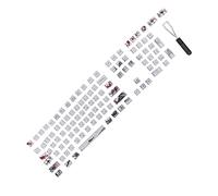 Bewinner PBT Keycaps 110 Keys 5-Sided Sublimation for Mechanical & Optical Keyboards, 60/87/104/108 Layout, English Korean Double Take/Attempt (English-Russian)