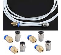 Bewinner PC4-M6 PC4-M10 Fittings Durable Installation Pneumatic Fitting Push for 1.75mm PLA ABS 3D Printers Copper Plastic Blue Black 8pcs