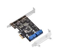 Bewinner PCI-E USB 3.0 Expansion Card, PCI Express to 2 Port Internal 19Pin Header with Low Profile Bracket, 4 Independent Power Modules USB 3.0 19 Pin Adapter for Desktop PC