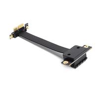 Bewinner PCIE 1X Extension Cable Dual 90° Network Adapter, PCI-E Riser Cable Gen3 8Gbps with LED Indicator, Flexible 30cm for Mining Rig, ATX BTX Chassis