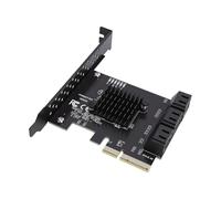 Bewinner PCIe 4X to 6 Port 3.0 Controller Card, 6Gbps HDD SSD Adapter Expansion Card with Realtek RTL9100 Chip, for 10 11 Systems