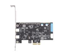 Bewinner PCIe Expansion Card 5Gbps PCI Express to Double Type C & Type E 19 Pin IDC Port, ASM1042 Adapter Card Support 11 10 8 7 Vista XP for Desktop Computer