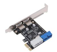 Bewinner PCIE to USB 3.0 Expansion Card with 19-Pin Header, 2-Port 5Gbps High Speed Adapter for Desktop PC, 4-Pin Power, Supports PC 11/10/8/7/XP & Linux