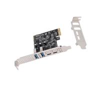 Bewinner PCIe USB 3.2 Gen 1 Expansion Card 5Gbps High Speed 4 Port Adapter for OS X Black PCB 2 USB Type C Type A Ports for Desktop