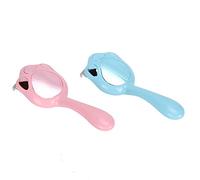 Bewinner PETNF Cat Hair Shell Comb Durable Deshedding Tool for Removal Suitable for Cats and Small Dogs PlasticStainless Steel (Pink+Blue)