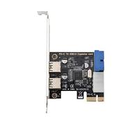 Bewinner PICI-E Dual USB 3.0 Expansion Card Fast Transmission for Pc Desktop USB 3.0 Adapter Chip VL805 for 10 Vista People Who Need Fast Data Transfer 1 Package