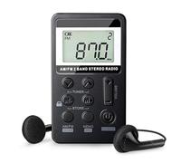 Bewinner Portable AM FM Pocket Radio with Digital Tuning, 500mAh Rechargeable Battery, Lock Screen, Earphone for Jogging, Walking, Gym, and Camping