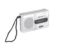 Bewinner Portable AM FM Transistor Radio, 5W Loud Speaker Long Battery Life Pocket Radio with Earphone Jack Easy Tuning for Seniors Home Outdoor Travel Silver Gray