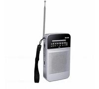 Bewinner Portable FM AM, Pocket Radio Rechargeable Device with Loud Speaker and 3.5mm Headphone Jack Compact Battery Operated AM FM Receiver for Home Travel Gray