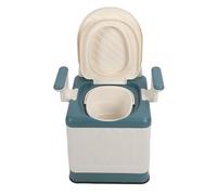 Bewinner Portable Toilet Odor Proof Foldable Bedside Commode Chair with Armrests, Anti-Slip Base Commode for Elderly, High Load Bearing Mobile Toilet for Bedroom Outdoor