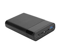 Bewinner Portable USB Power Bank Shell DIY Quick Charging Battery Box Case for Smartphones Tablets, Support USB C Micro LED Lights, Battery Holder (Black)