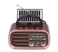 Bewinner Portable Vintage Decor Radio,Retro Bluetooth Speaker, Rechargeable Battery Solar Powered,Small Wireless Bluetooth Speaker for Kitchen Desk Bedroom Office Party Outdoor ()