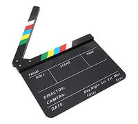 Bewinner Professional Director Clapperboard 30x25cm Acrylic Movie Film Action Clap Tool, with Built-in Magnet, Clear Loud Sound, Writable Marker Board for Video Production, Photography,