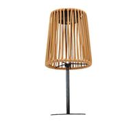 Bewinner Rattan Table Lamp with Warm Light, IP44 Solar USB Rechargeable Desk Lamp, Light Control Auto On/Off, Battery Operated for Indoor Outdoor Patio Garden Boho Decor