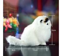 Bewinner Real Sheep Hair Simulation Cat Plush Toy Electronic Pet Doll Meow Sound for Playtime or Nap Time (yellow)