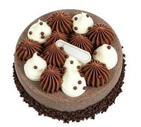 Bewinner Realistic 4 Inch Fake Cake Model Chocolate Cream Birthday Cake Display Prop - PVC Durable Dessert Table Decor for Photography Wedding Party Window Showcase (1PCS)