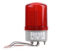 Bewinner Red LED Emergency Rotating Beacon Light, AC220V 3W Warning Lamp for Workshop Construction Site, Durable PC+ABS Low Noise Safety Lighting