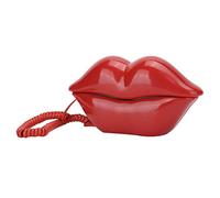 Bewinner Red Lip Shape Home Telephone with Number Storage, Funny Decorative Landline Phone Unique ABS Design for Hotel and Home, US/UK Wiring Supported, Fashionable Women and Girls (Red)